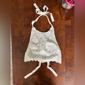 Dior White Lace Halter Top